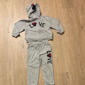 GAP Gray Kids Matching Set with Black and Red Accents